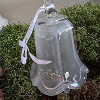 sekskantet-matteret-glas-juleklokke-gammel-julepynt-klokke